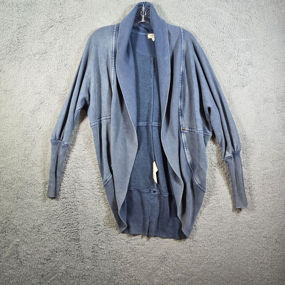 Aritzia Wilfred Blue Diderot Cocoon Open Front Cardigan Knit Sweater Cozy XS
